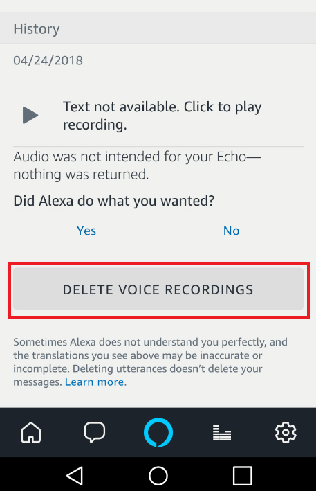 چگونه مکالمات ضبط شده در اپلیکیشن دستیار صوتی الکسا را پاک کنیم؟