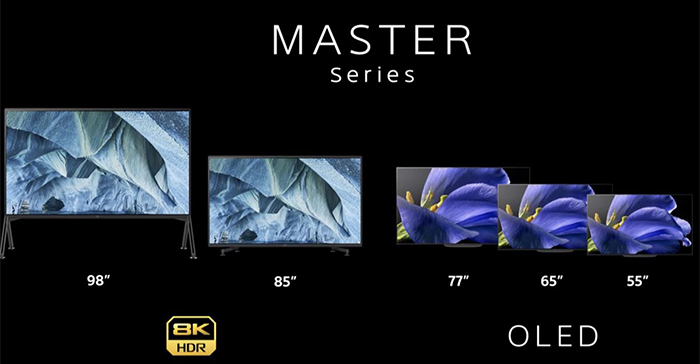 تلویزیون های غول پیکر سونی با کیفیت های 4K و 8K رونمایی شدند
