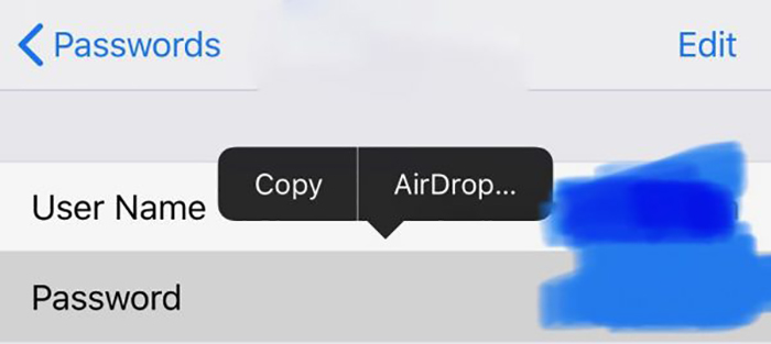 برخی ویژگی سیستم عاملiOS12 انتقال رمز ها در AirDrop