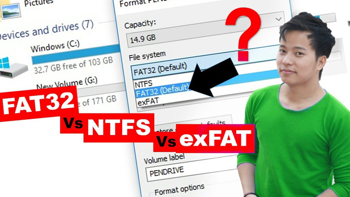 تفاوت فرمت های FAT32 و NTFS و exFAT