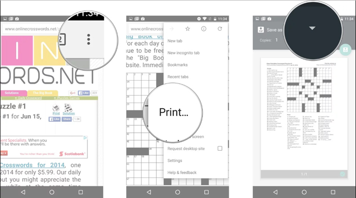 پرینت گرفتن از صفحات موجود در گوشی با استفاده از Google Cloud Print