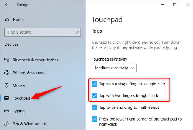 رایانه شخصی شما Touchpad دقیقی ندارد و این گزینه ها باید در جای دیگری پیکربندی شوند.