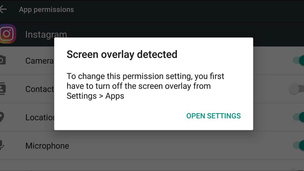 ارور  screen overlay detected چیست ؟