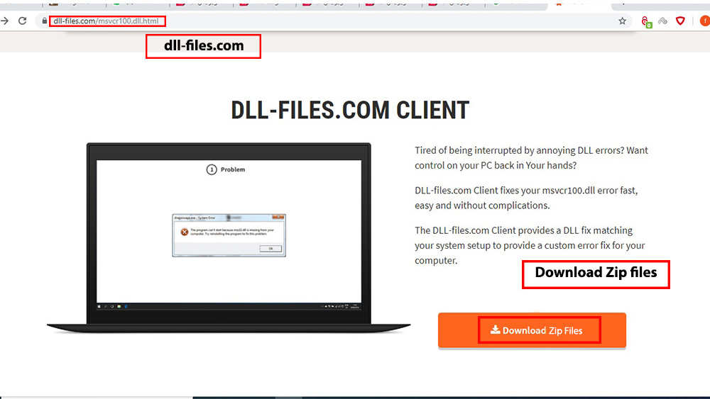ابتدا وارد سایت dll-files.com شوید.