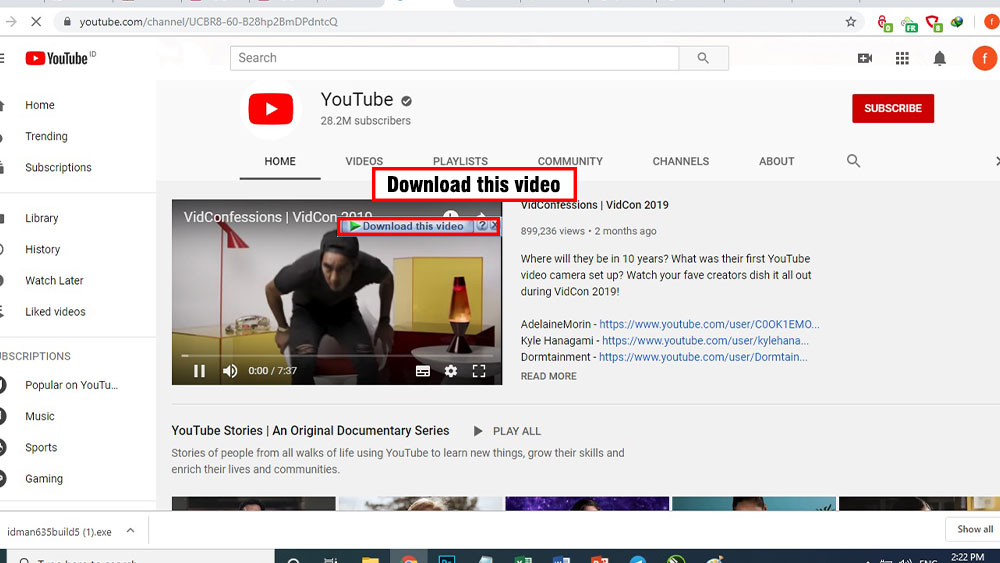 با دسترسی به هر یک از ویدیوهای YouTube، دکمه "Download This Video" در نزدیک ویدئو نشان داده می‌شود